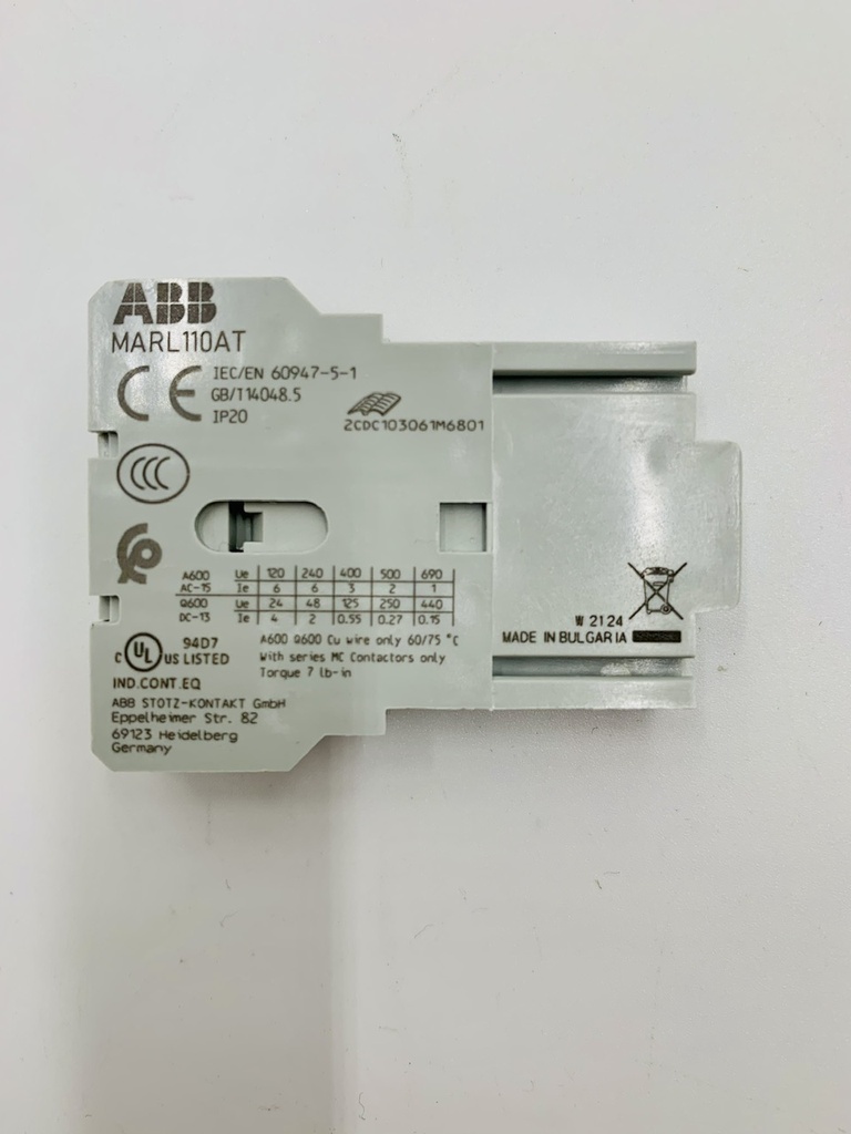 BLOQUE AUXILIAR LATERAL 1NC MARL110AT (Sustituye a código 5106171)