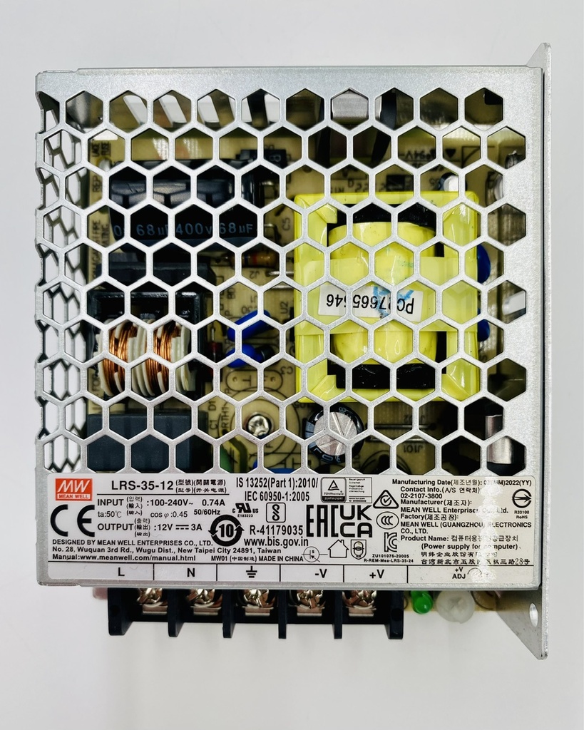 Fuente de Poder Mean Well LRS-35-12 Panel 12VDC 36W 3A Mean Well.