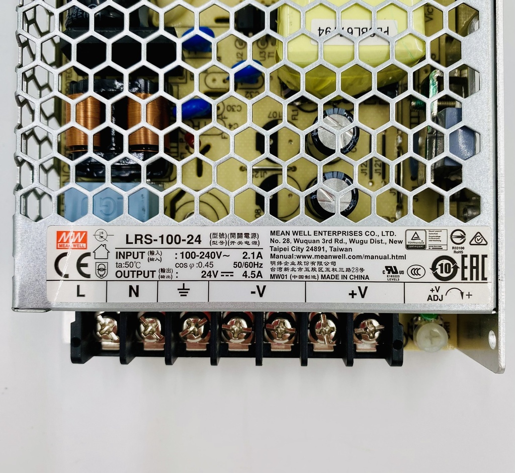 Fuente de poder input:100-120VAC 3.0 A 200-240VAC S-100-24