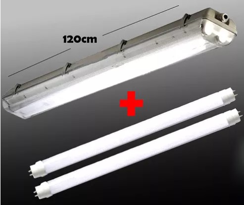 ESTANCA HERMÉTICA 2X18, 120 CMS, 220VAC, CUERPO DE POLIESTER REFORZADO (INCLUYE TUBO LED)