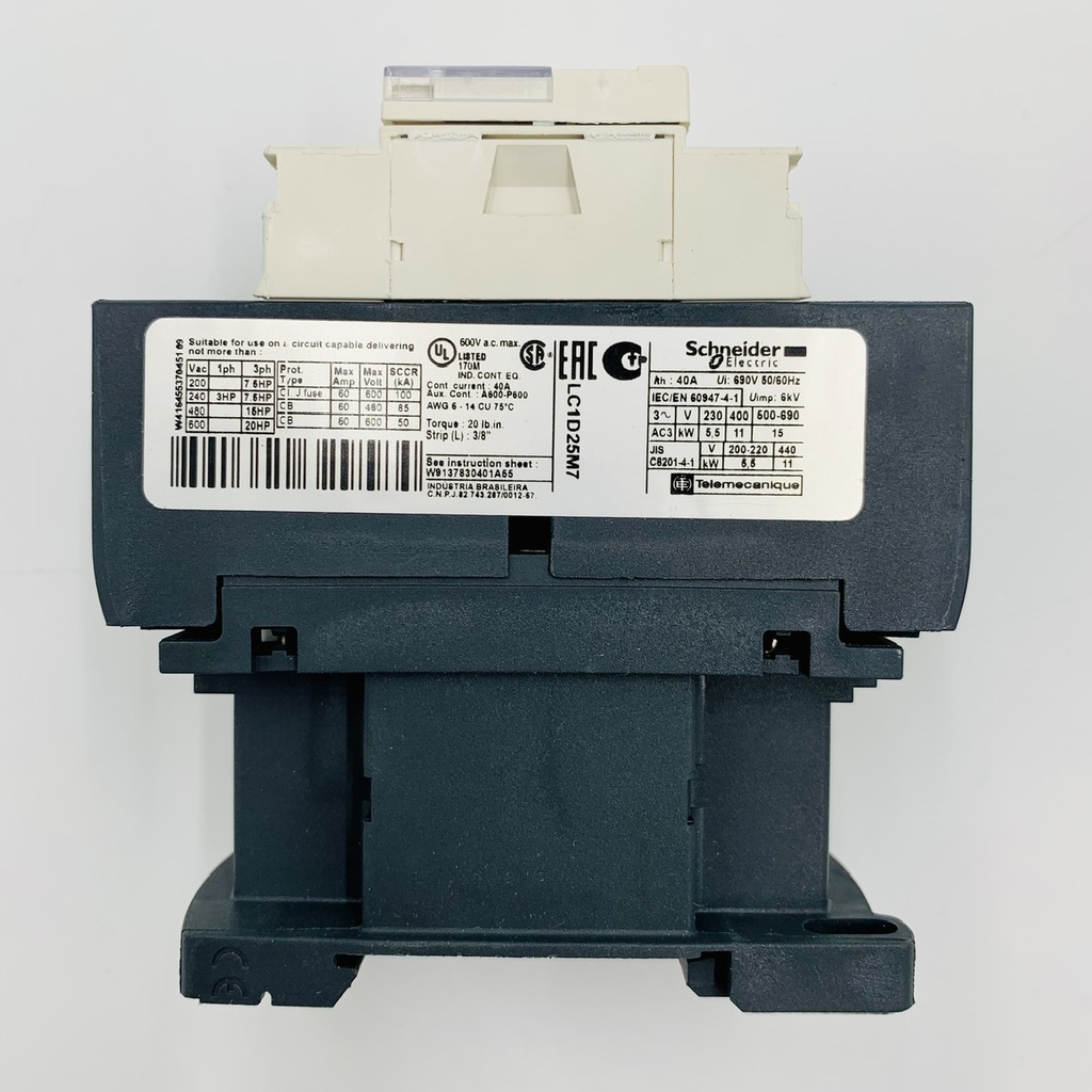CONTACTOR LC1D25M7 220V 25AMP. 1NA+1NC (Electra)