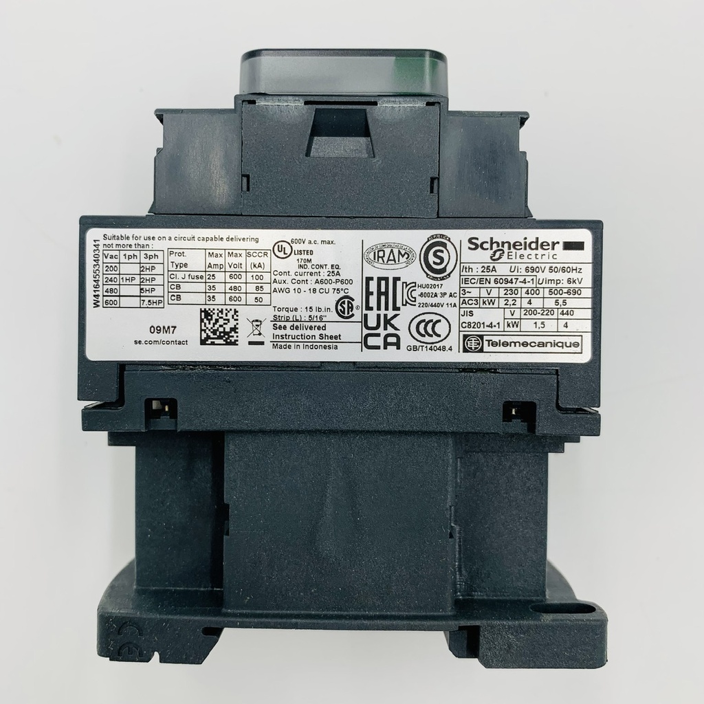 CONTACTOR LC1D09MT 9A 1NA TRIP (Electra)