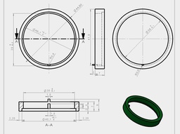 [6117750-1] CALCE VERDE PULSADOR PLANTA PPAL / HALO PULSADOR PRINCIPAL 4TH GEN RAL6010 / ANILLO VERDE / Diametro 44,5mm